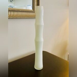 Sleek White Bamboo-Inspired Vase by Torre & Tagus